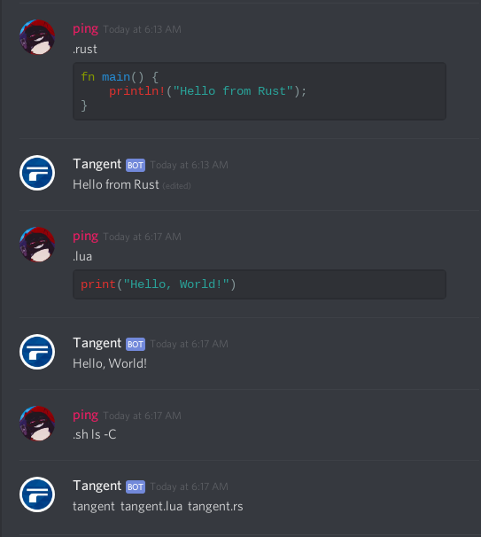 Tangent - A discord bot with full access to a Linux VM